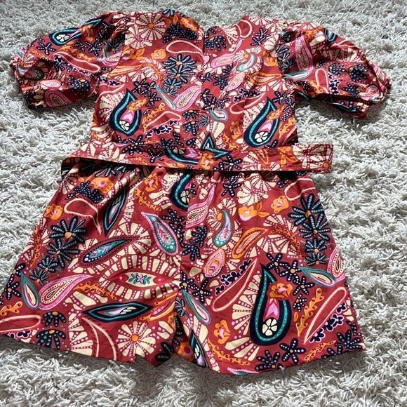 NWT Rachel Zoe Boho Floral V-Neck Romper Medium - Picture 12 of 13
